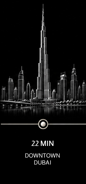 Driving distance from Jumeirah Village Circle to Downtown Dubai