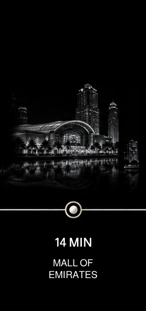 Driving distance from Jumeirah Village Circle to Mall of the Emirates
