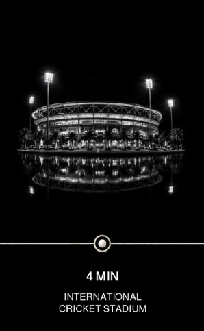 Driving distance from Dubai Sports City to Dubai International Cricket Stadium