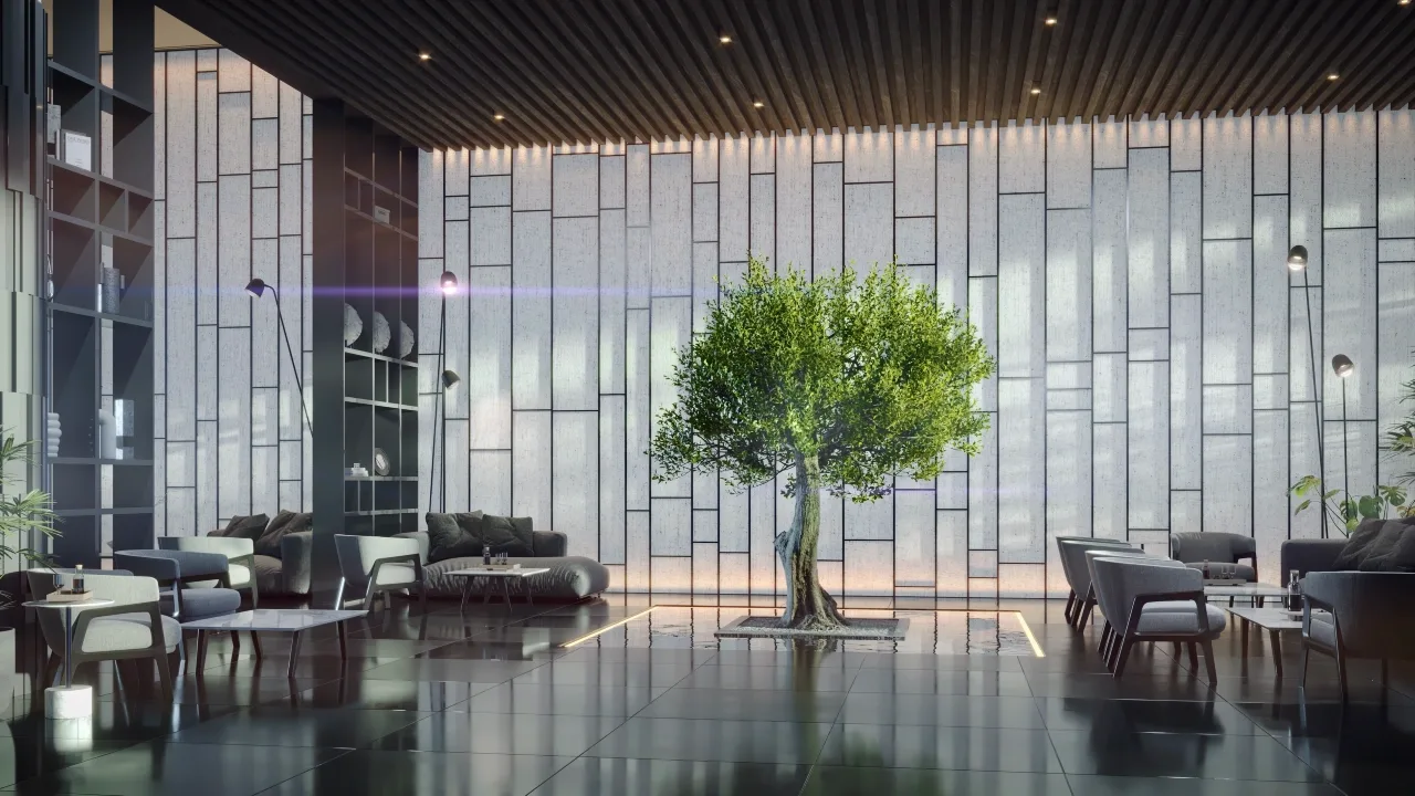 Grand Entrance Lobby with Water Features